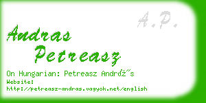 andras petreasz business card